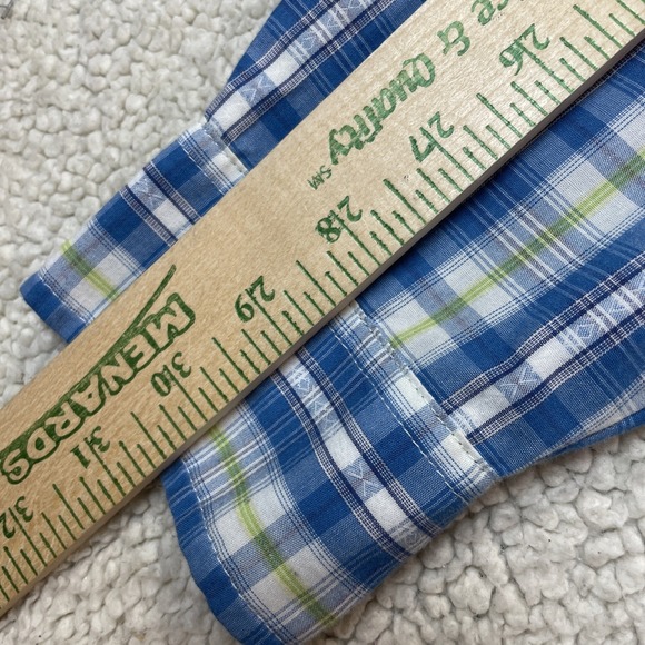 Wrangler Shirt Mens Extra Large Blue Plaid Western Pearl Snap Long Sleeve Rodeo - Picture 7 of 9